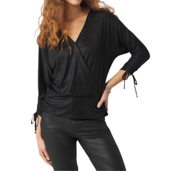 WHBM Metallic Surplice Top NWT - Picture 3 of 14